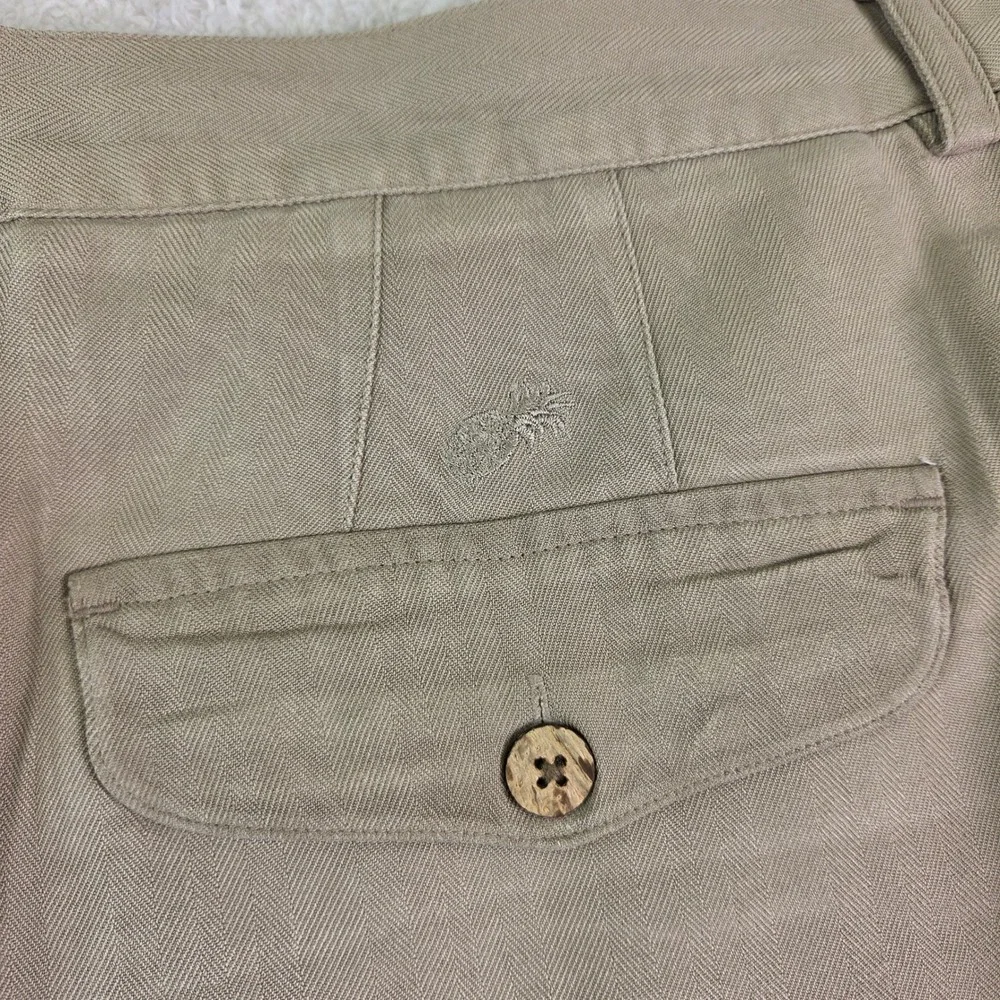 Caribbean Roundtree & Yorke 100% Silk Pleated Shorts Khaki Tan Mens 48 Big